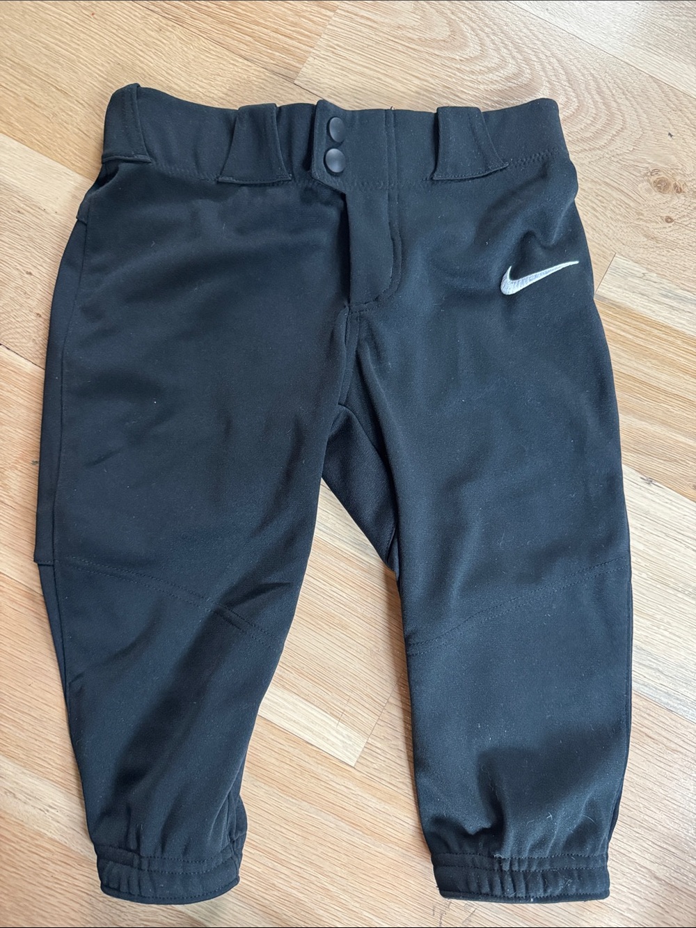 Nike Black Kids athletic softball pants with White Swoosh for girls - like new